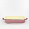 beschadigde - ovenschaal - MAASTRICHT - roze & creme - 26cmx16cm - (nr. 1)