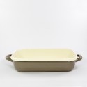 beschadigde - ovenschaal - GRONINGEN - taupe & creme - 26cmx16cm - (nr. 1)