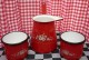 steelpan - rood & bloemen -1250 ml - wit