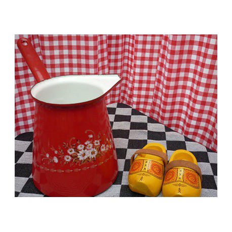 steelpan - rood & bloemen -1250 ml - wit