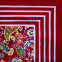 Rode zakdoek - bloemen - 55 x 55 cm