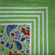 Groene zakdoek - bloemen - 55 x 55 cm