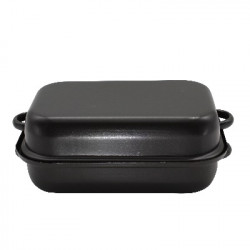 ovenschaal (met deksel) - zwart - 26cm