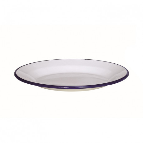 platbord - HOLLAND - wit met donkerblauwe rand - 24 cm