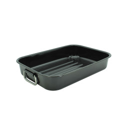 ovenschaal - zwart  groeven - 34cmx24cm - (nr. 1)